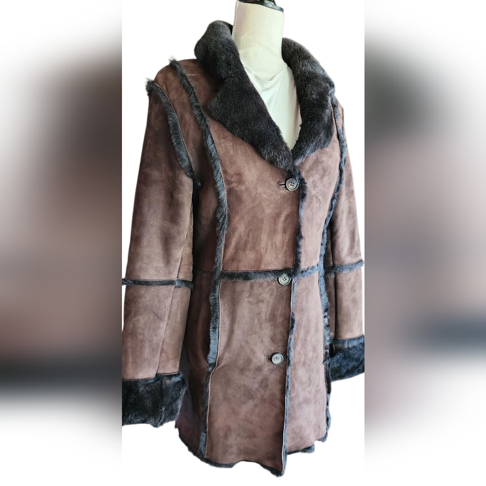 Vintage 70s Alexander Julian Lamb Sheepskin Shearling Mouton Fur Coat S/P - Picture 2 of 16
